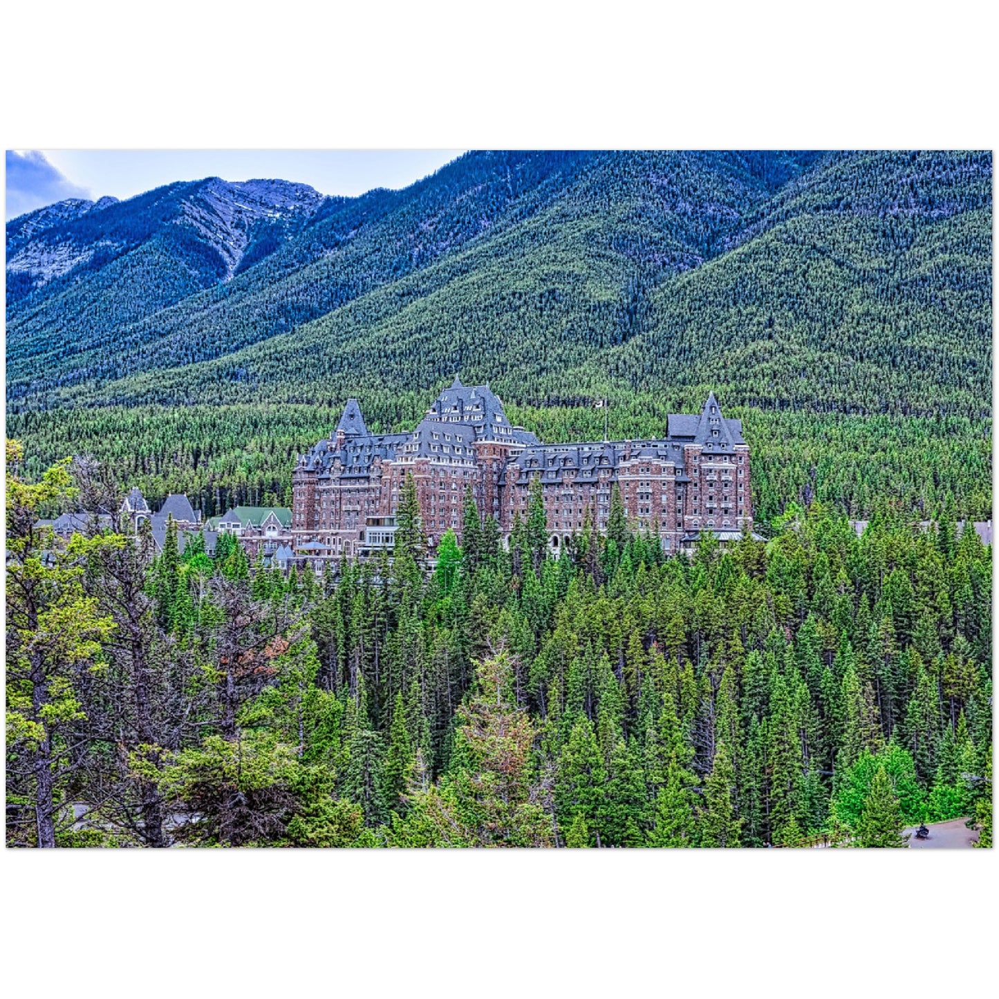 Premium Semi-Glossy Poster Print - Banff Springs Hotel Surprise Corner