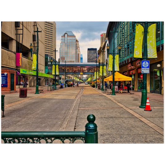 Wood Print - Downtown Calgary Stephen Avenue