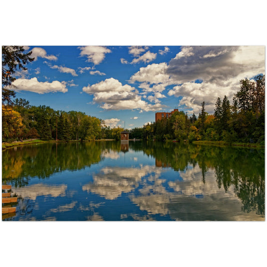 Wood Print - Bowness Park Lagoon Fall