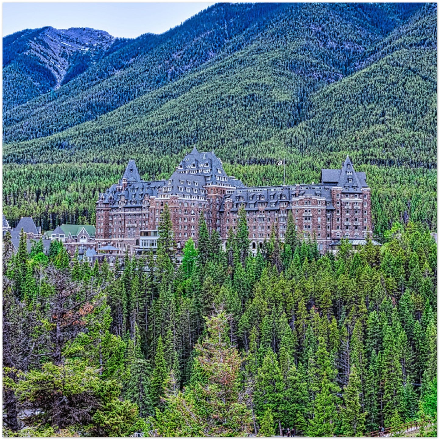 Premium Semi-Glossy Poster Print - Banff Springs Hotel Surprise Corner