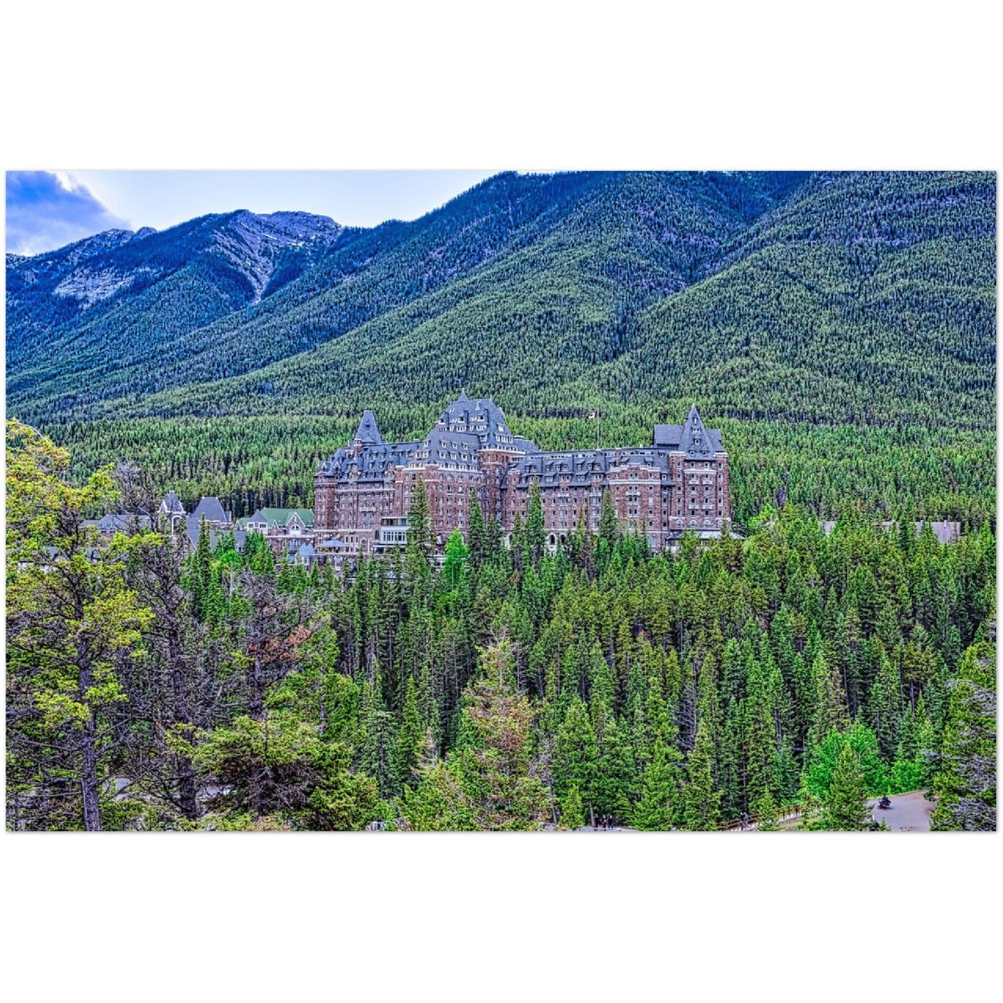 Premium Semi-Glossy Poster Print - Banff Springs Hotel Surprise Corner
