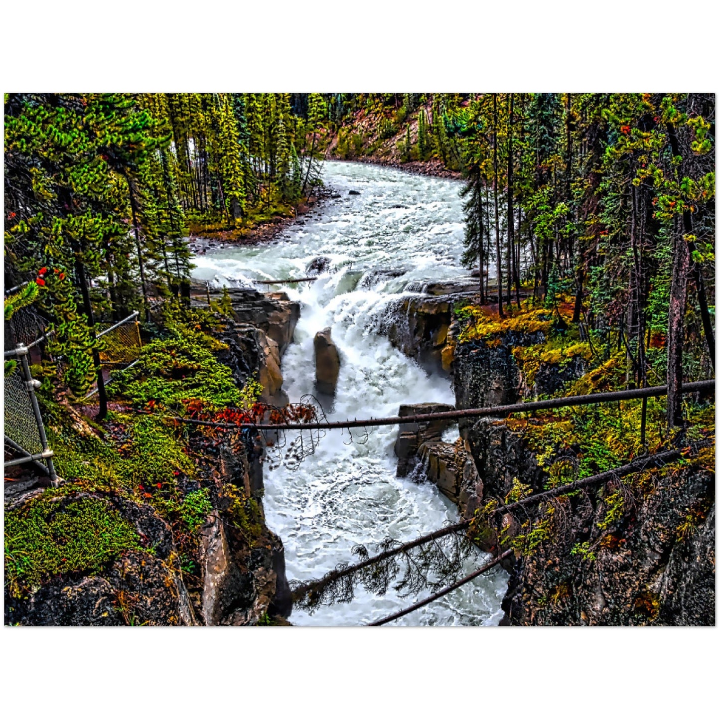 Premium Semi-Glossy Poster Print - Sunwapta Falls HDR