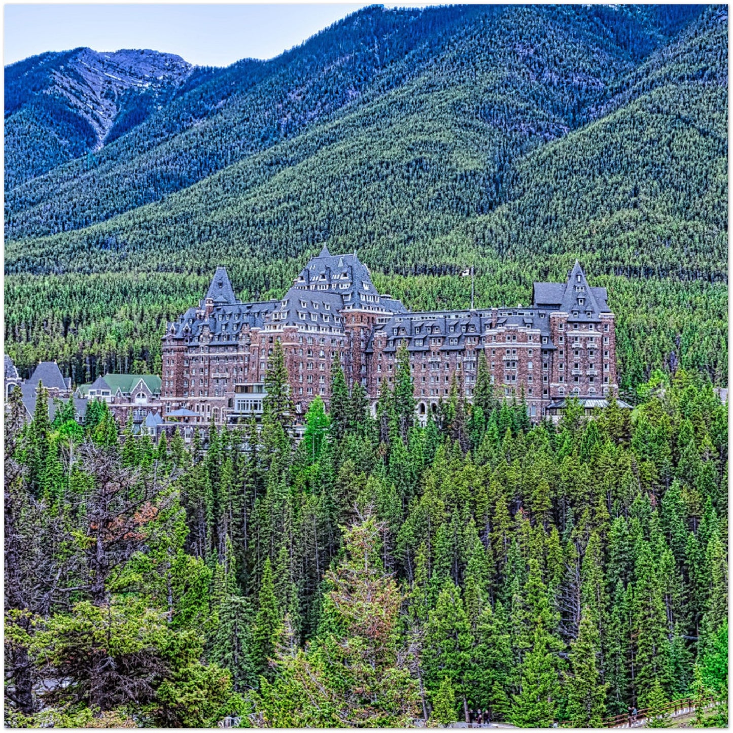 Premium Semi-Glossy Poster Print - Banff Springs Hotel Surprise Corner