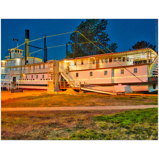 Premium Semi-Glossy Poster Print - SS Sicamous at Night HDR