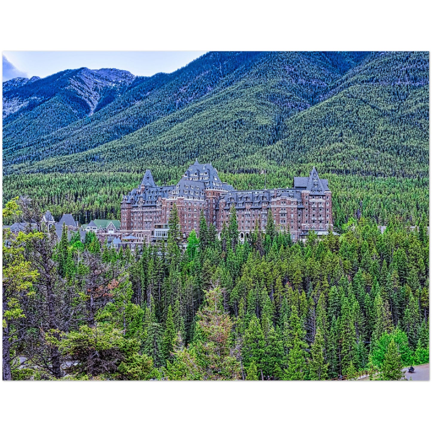 Premium Semi-Glossy Poster Print - Banff Springs Hotel Surprise Corner