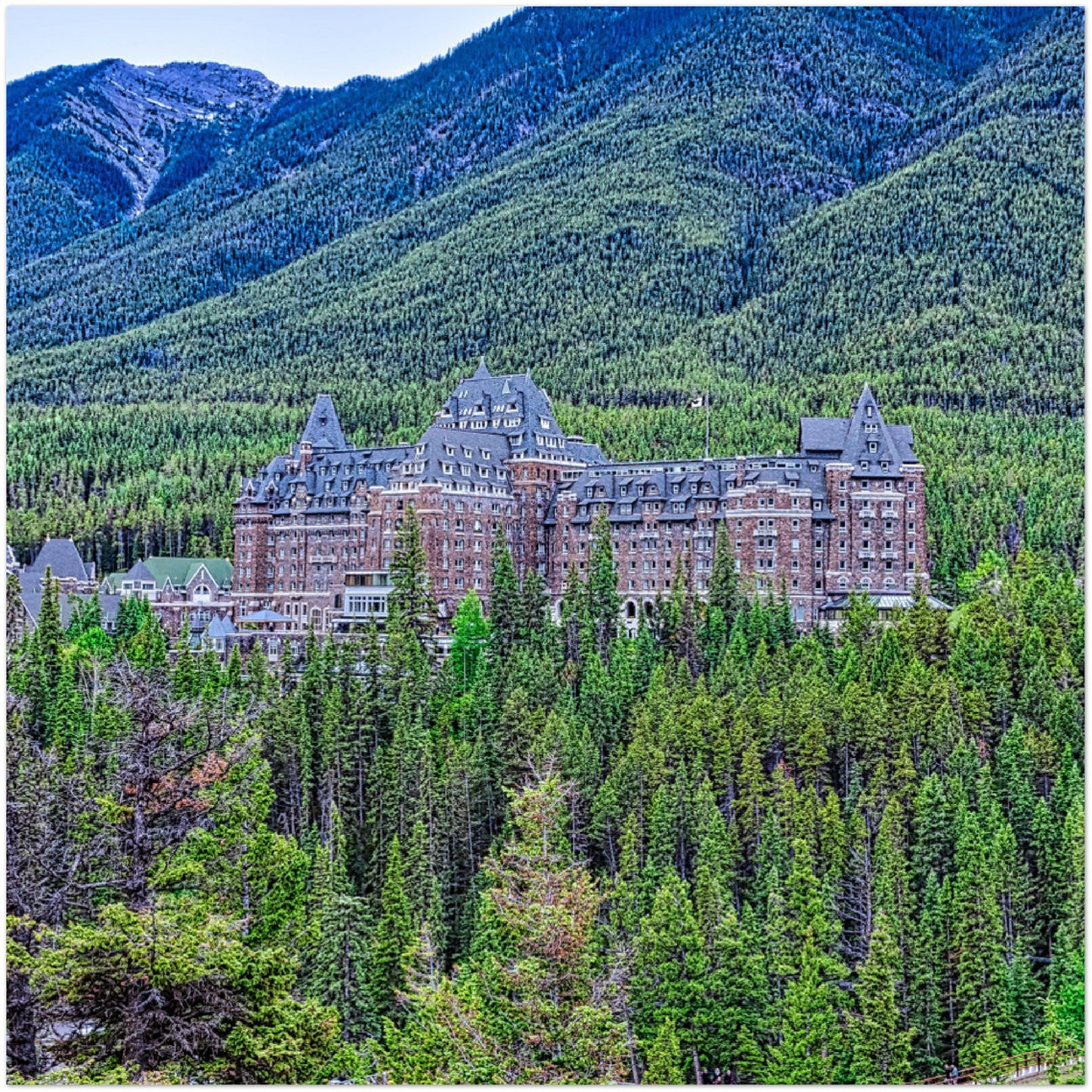 Premium Semi-Glossy Poster Print - Banff Springs Hotel Surprise Corner