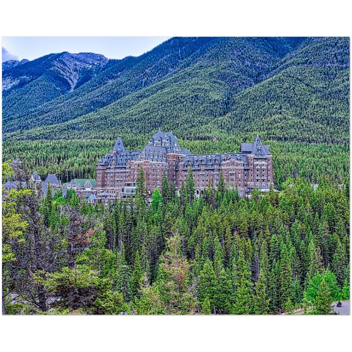 Premium Semi-Glossy Poster Print - Banff Springs Hotel Surprise Corner