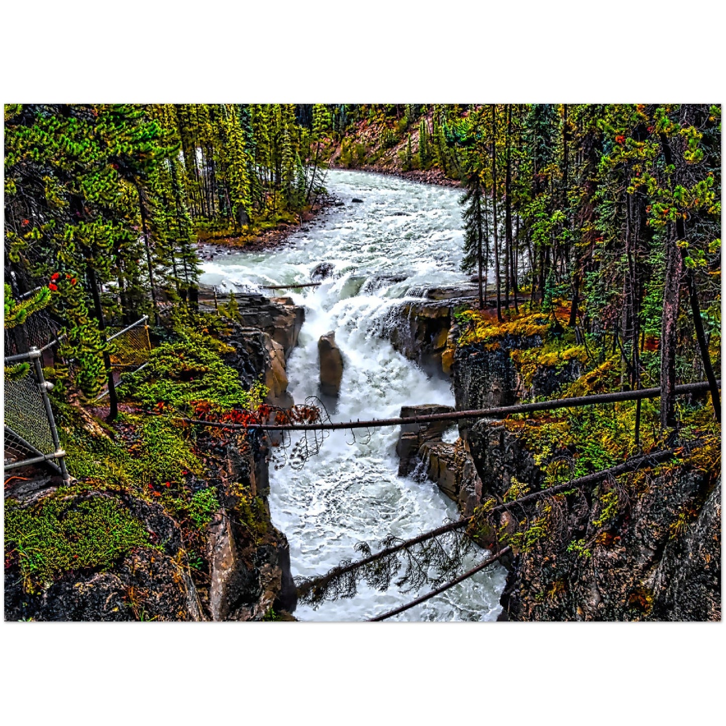 Premium Semi-Glossy Poster Print - Sunwapta Falls HDR