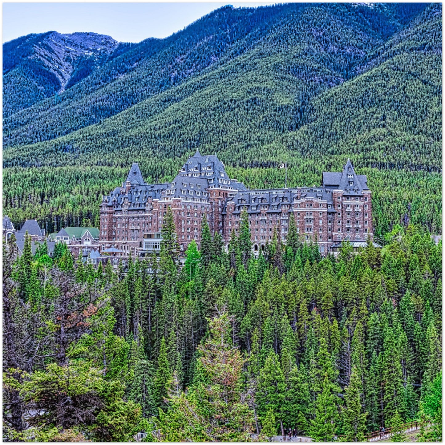 Premium Semi-Glossy Poster Print - Banff Springs Hotel Surprise Corner