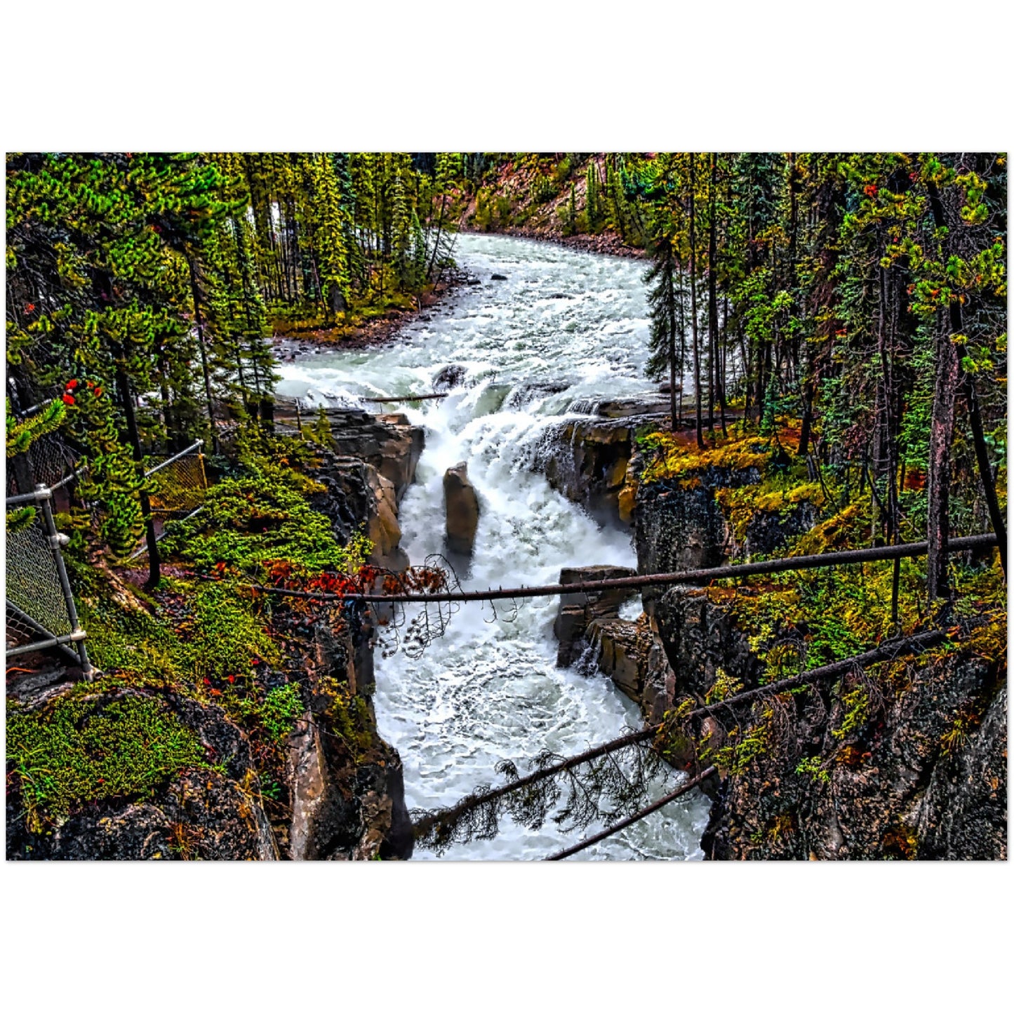 Premium Semi-Glossy Poster Print - Sunwapta Falls HDR