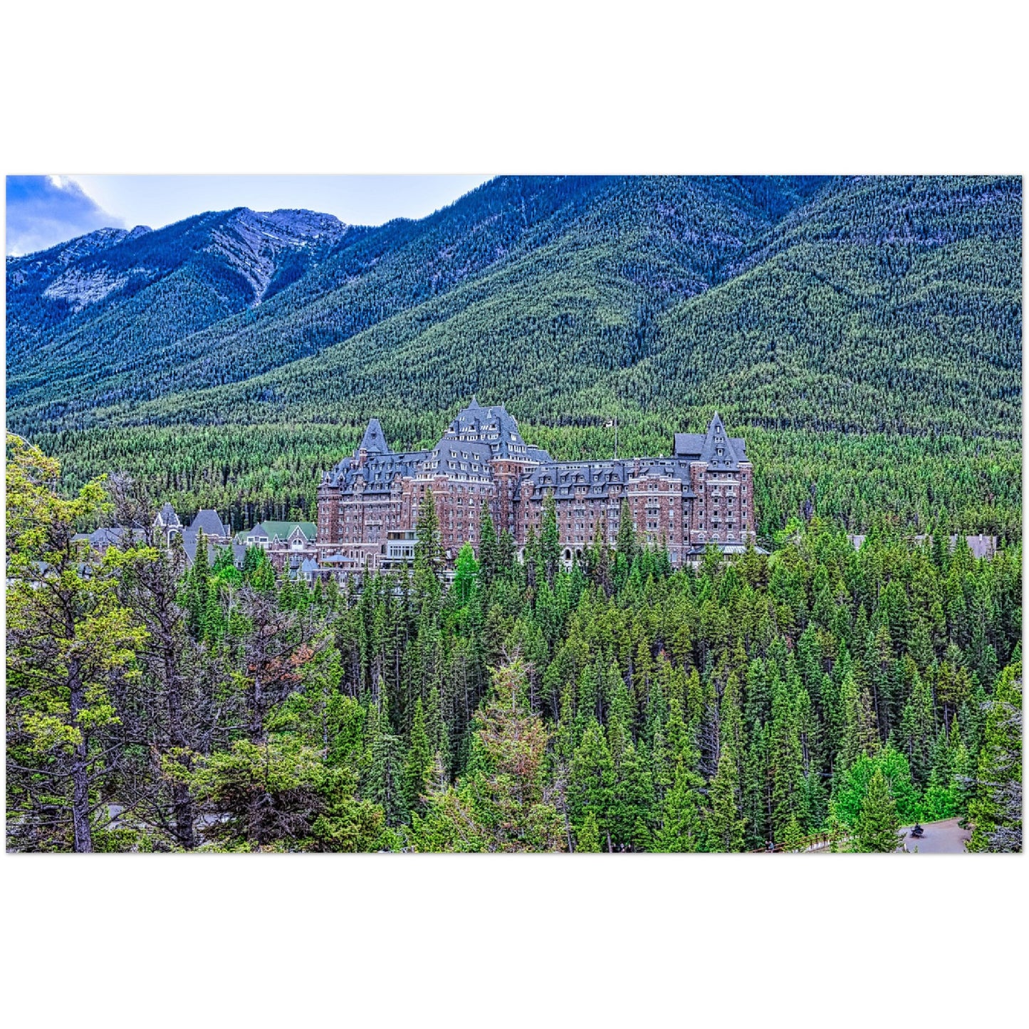 Premium Semi-Glossy Poster Print - Banff Springs Hotel Surprise Corner