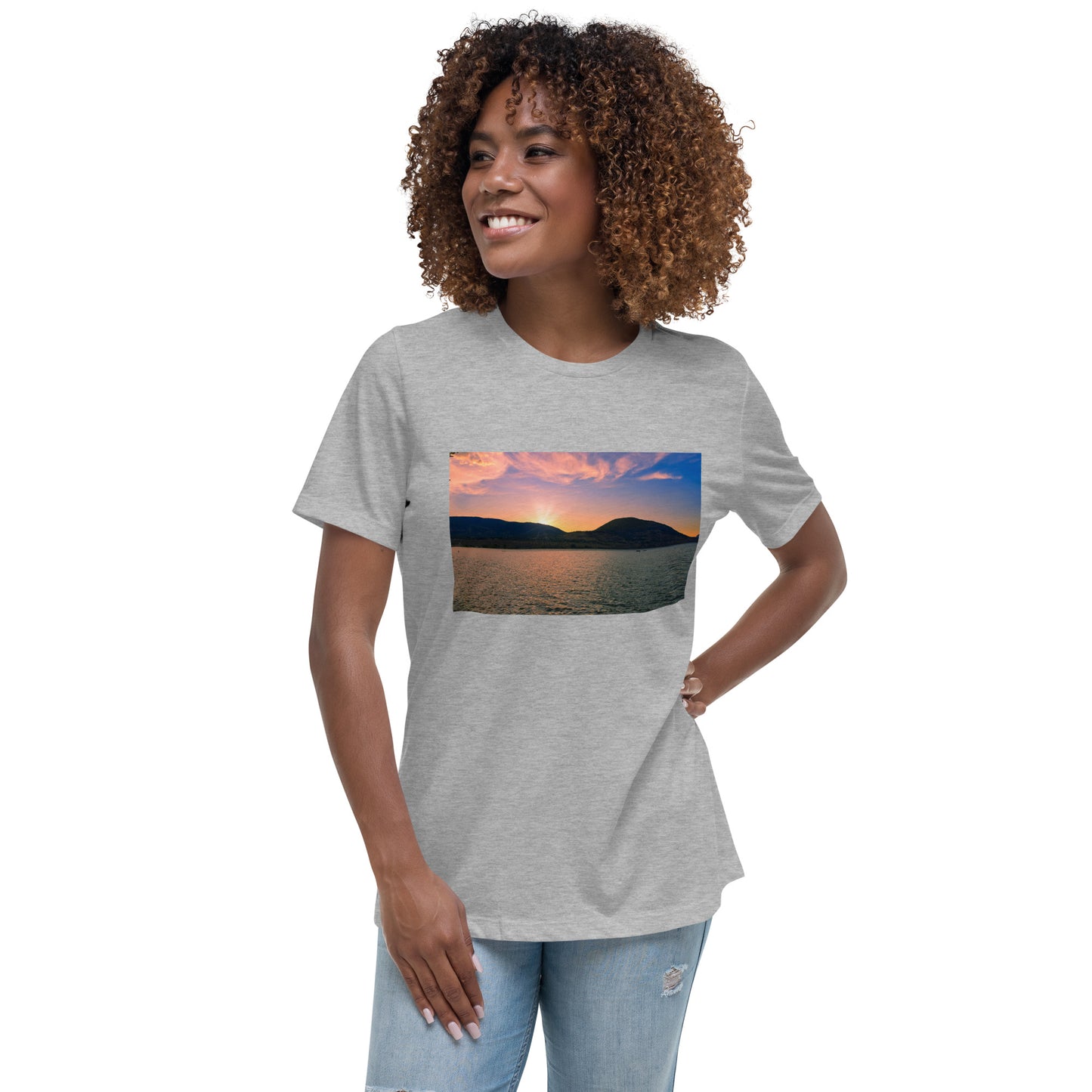 Women's Relaxed T-Shirt - Penticton Okanagan Lake Sunset