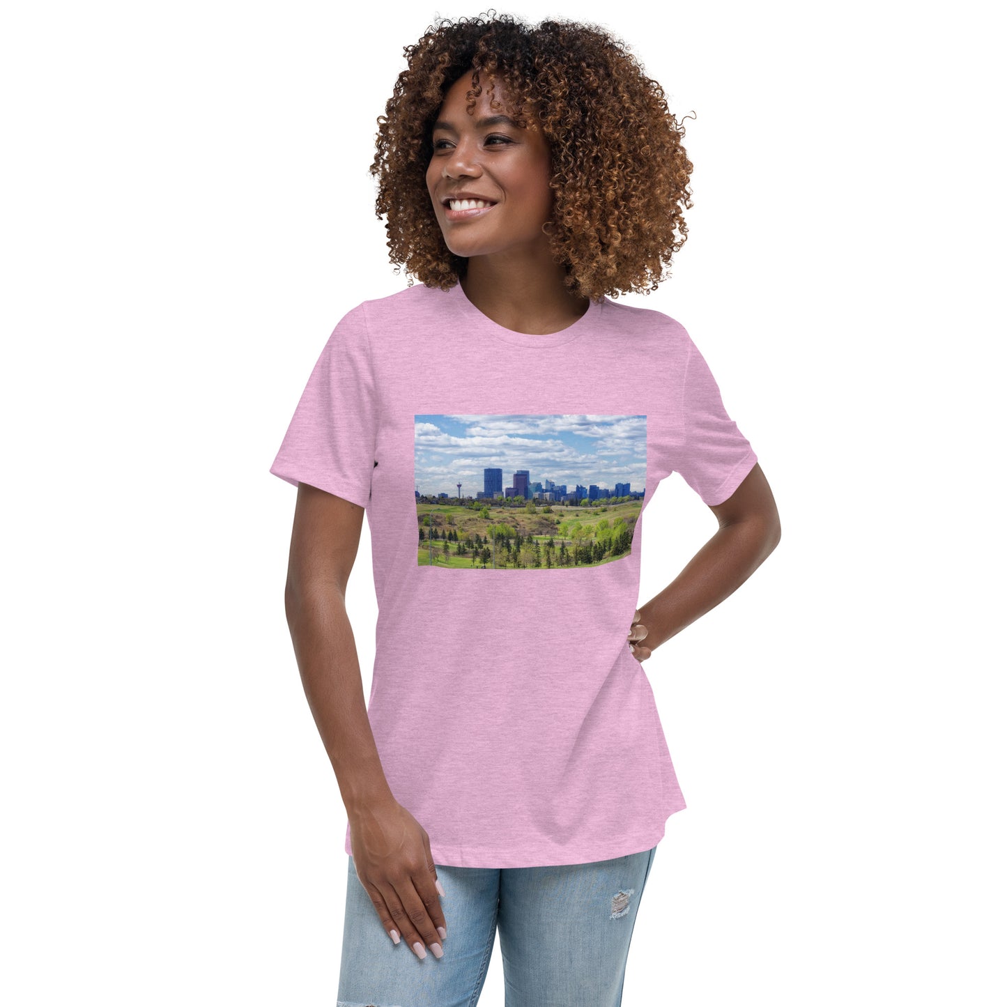 Women's Relaxed T-Shirt - Downtown Calgary Vista Heights Hill
