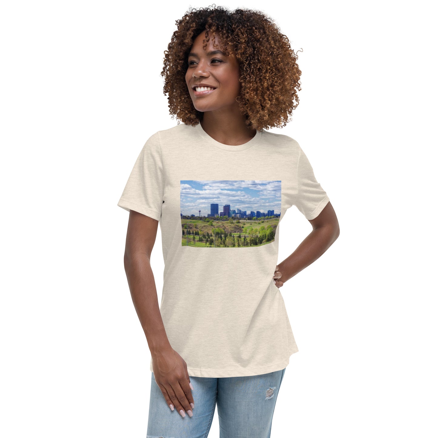 Women's Relaxed T-Shirt - Downtown Calgary Vista Heights Hill
