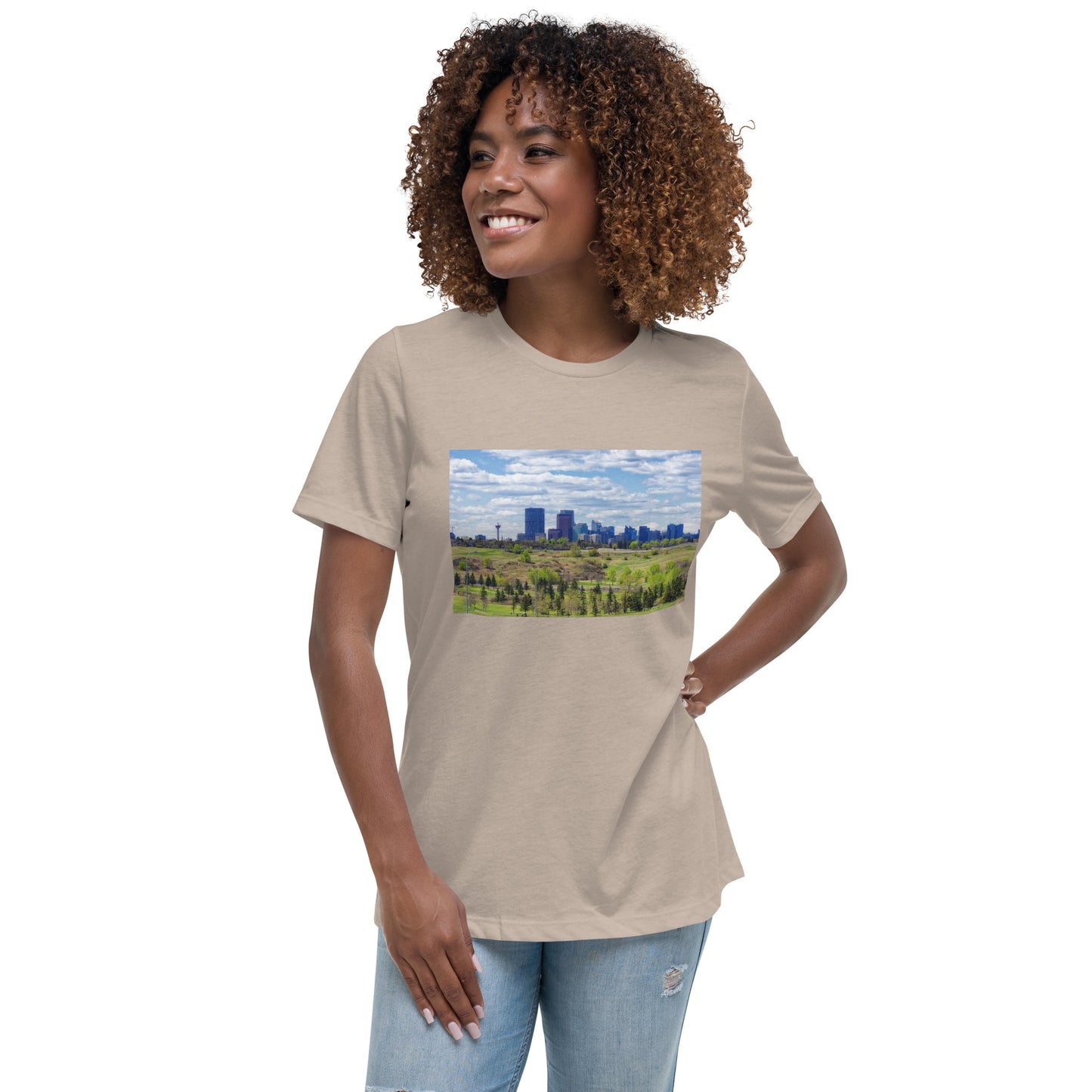 Women's Relaxed T-Shirt - Downtown Calgary Vista Heights Hill
