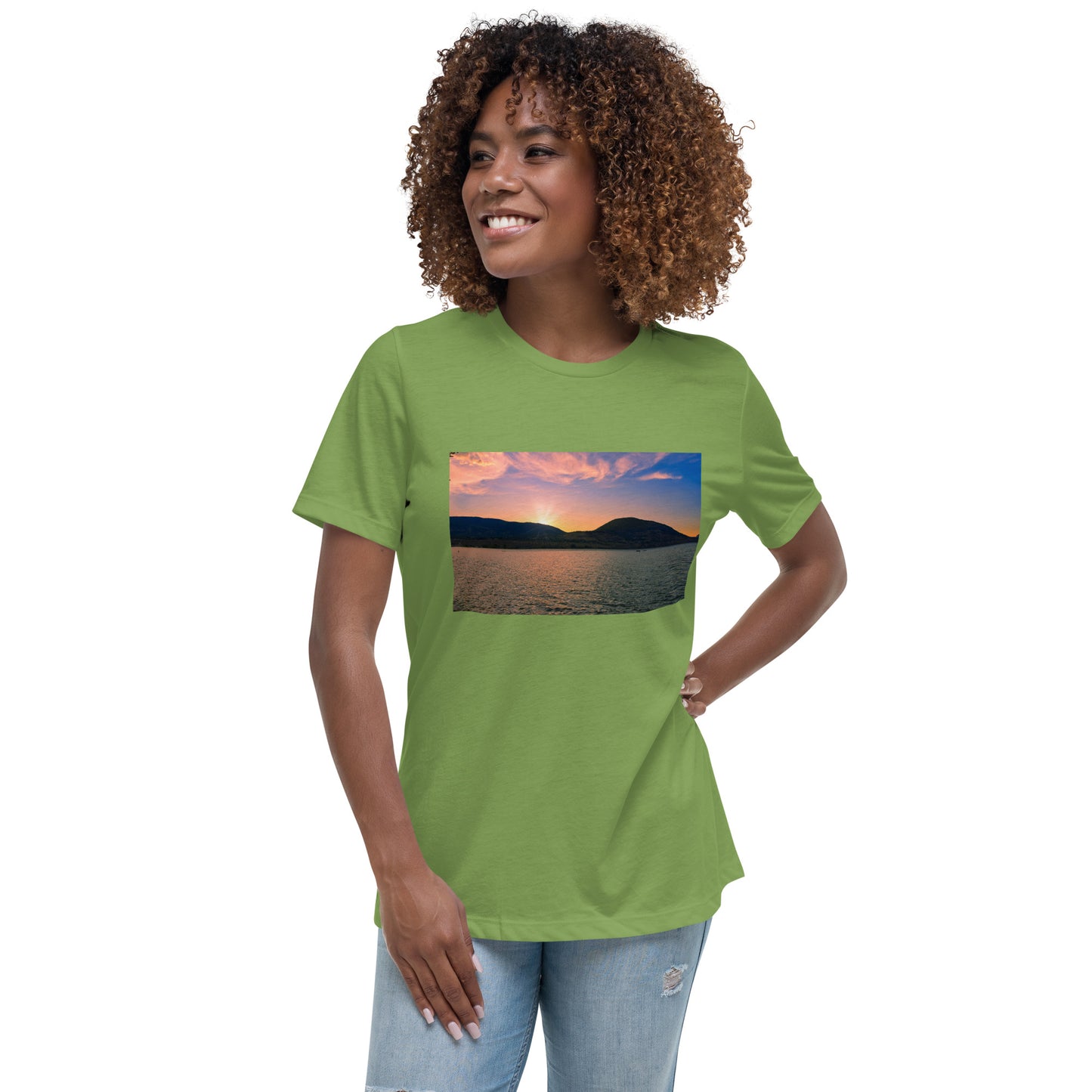 Women's Relaxed T-Shirt - Penticton Okanagan Lake Sunset