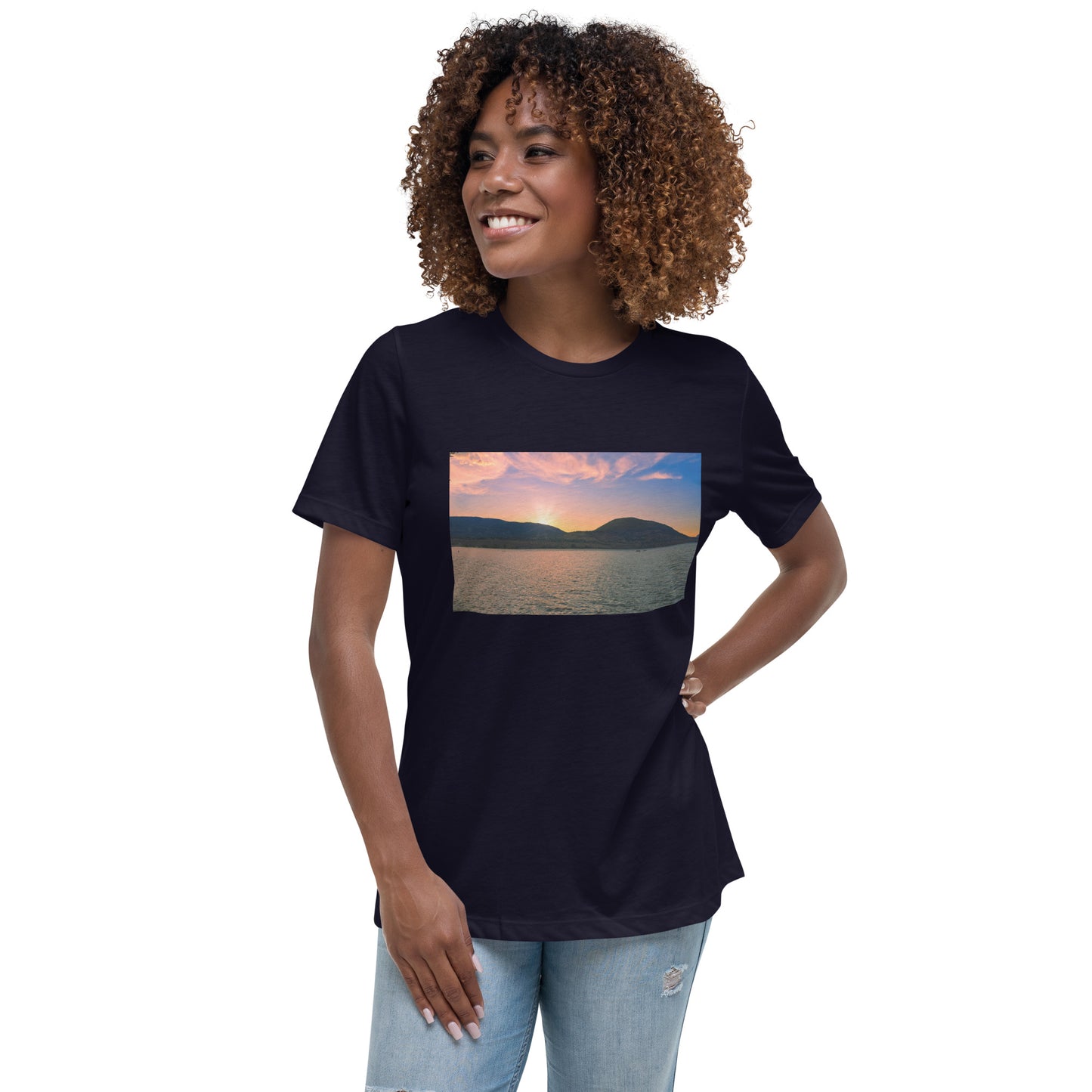 Women's Relaxed T-Shirt - Penticton Okanagan Lake Sunset