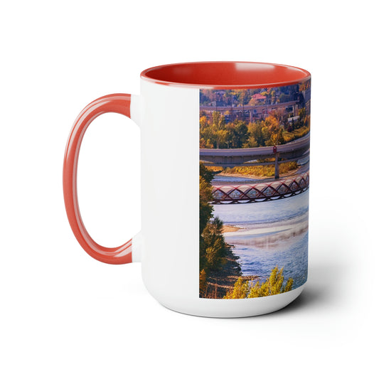 Accent Coffee Mugs, 15oz - Peace Bridge McHugh Bluff Fall