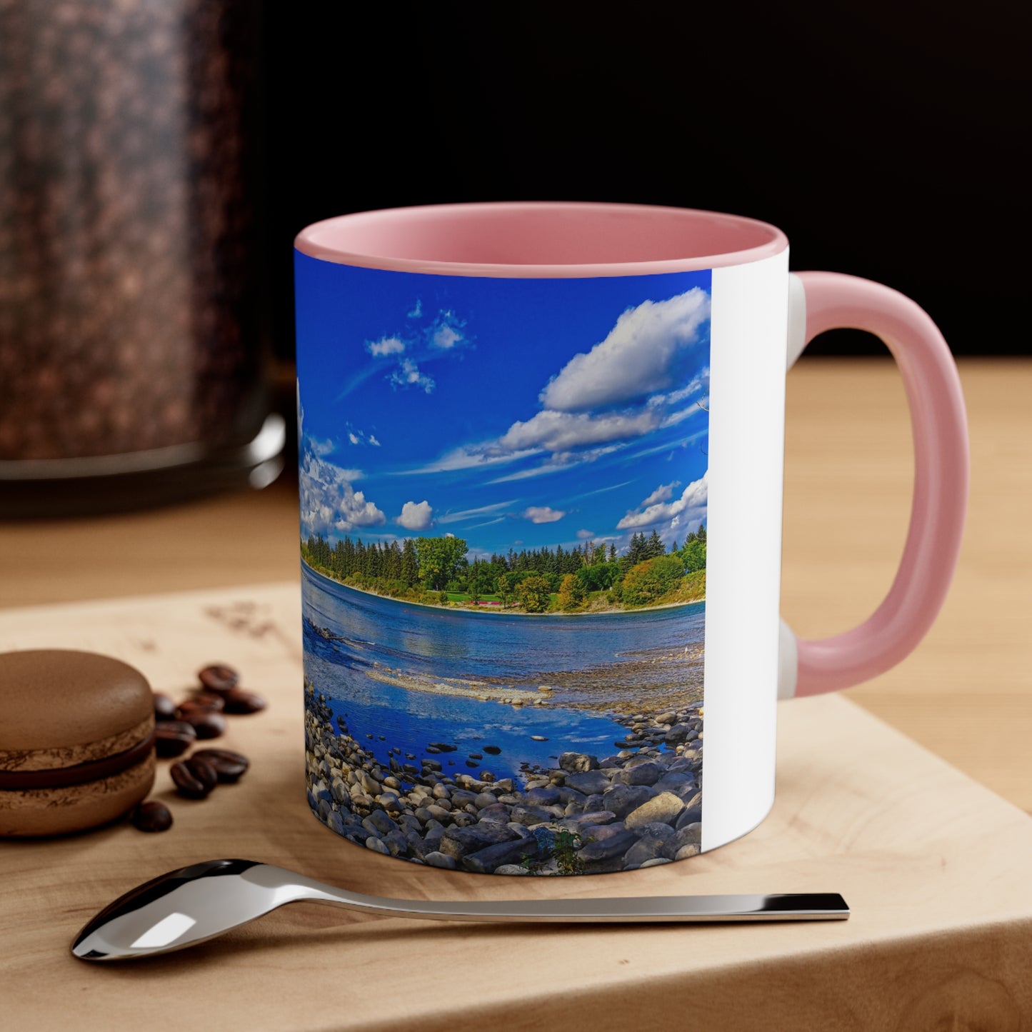 Accent Coffee Mug, 11oz - Bow River Bowness Park Fall HDR