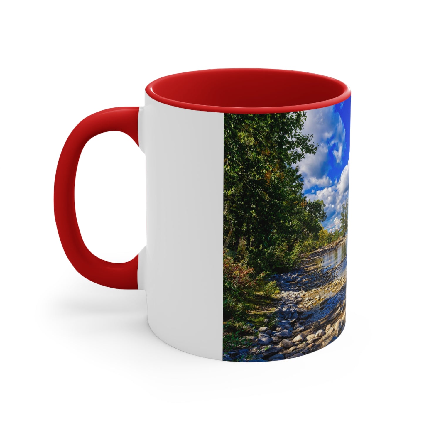 Accent Coffee Mug, 11oz - Bow River Bowness Park Fall HDR