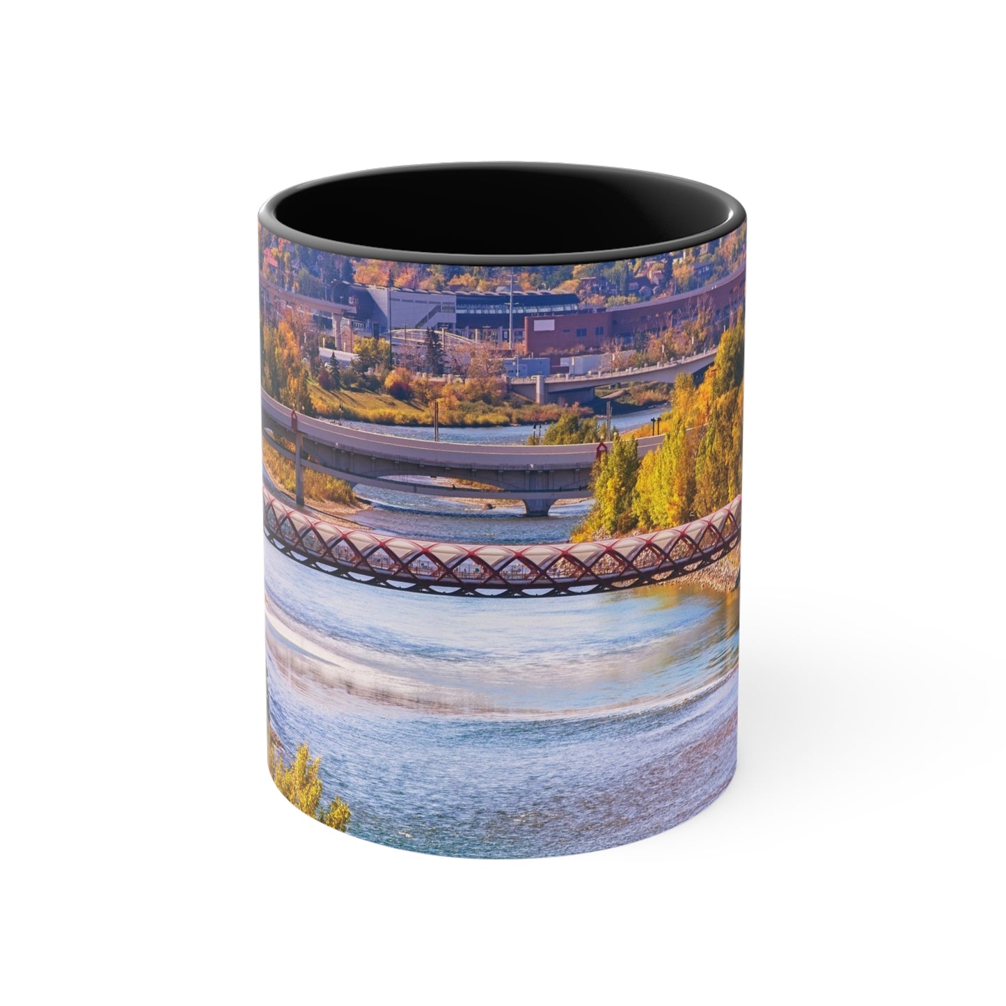 Accent Coffee Mug, 11oz - Peace Bridge McHugh Bluff Fall