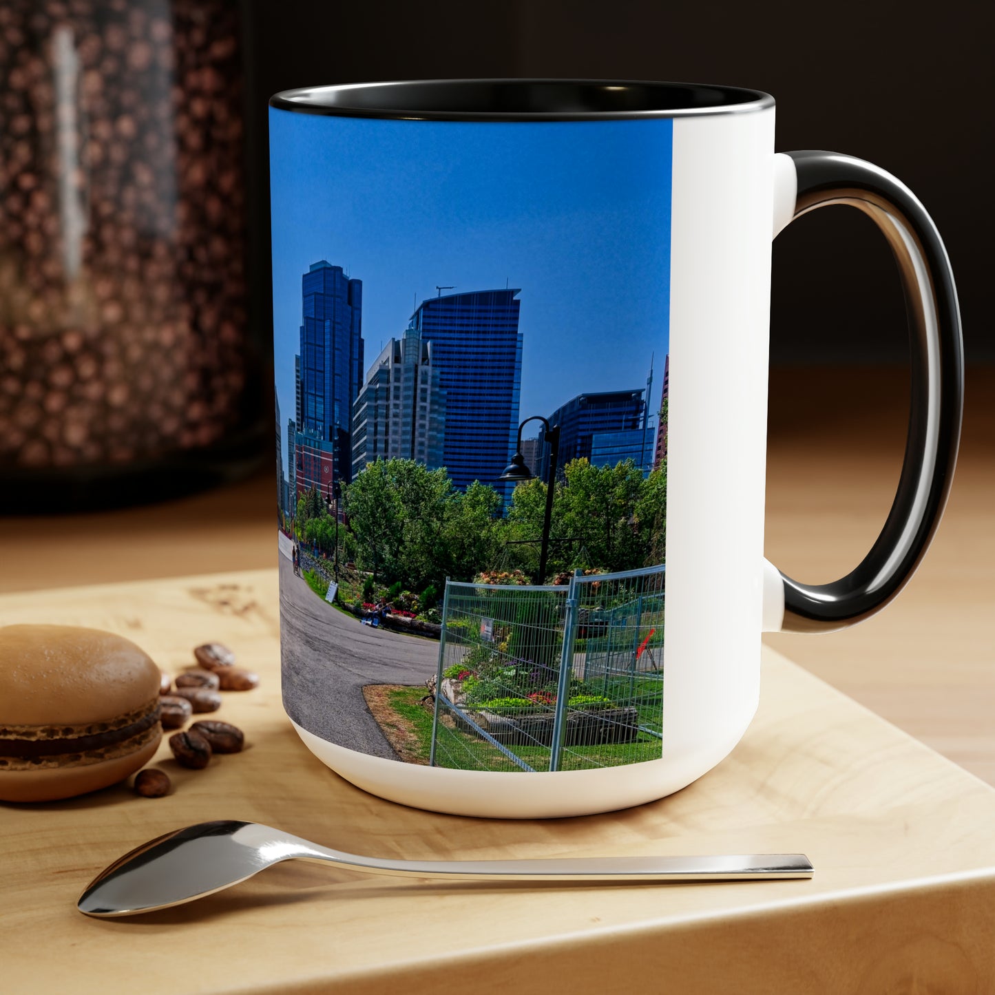 Accent Coffee Mugs, 15oz - Downtown Calgary Prince's Island Park HDR