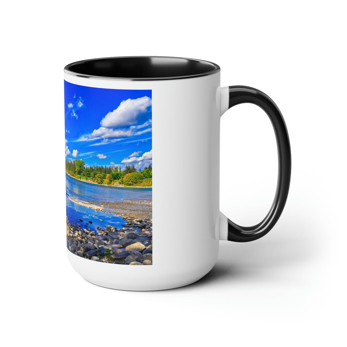 Accent Coffee Mugs, 15oz - Bow River Bowness Park Fall HDR