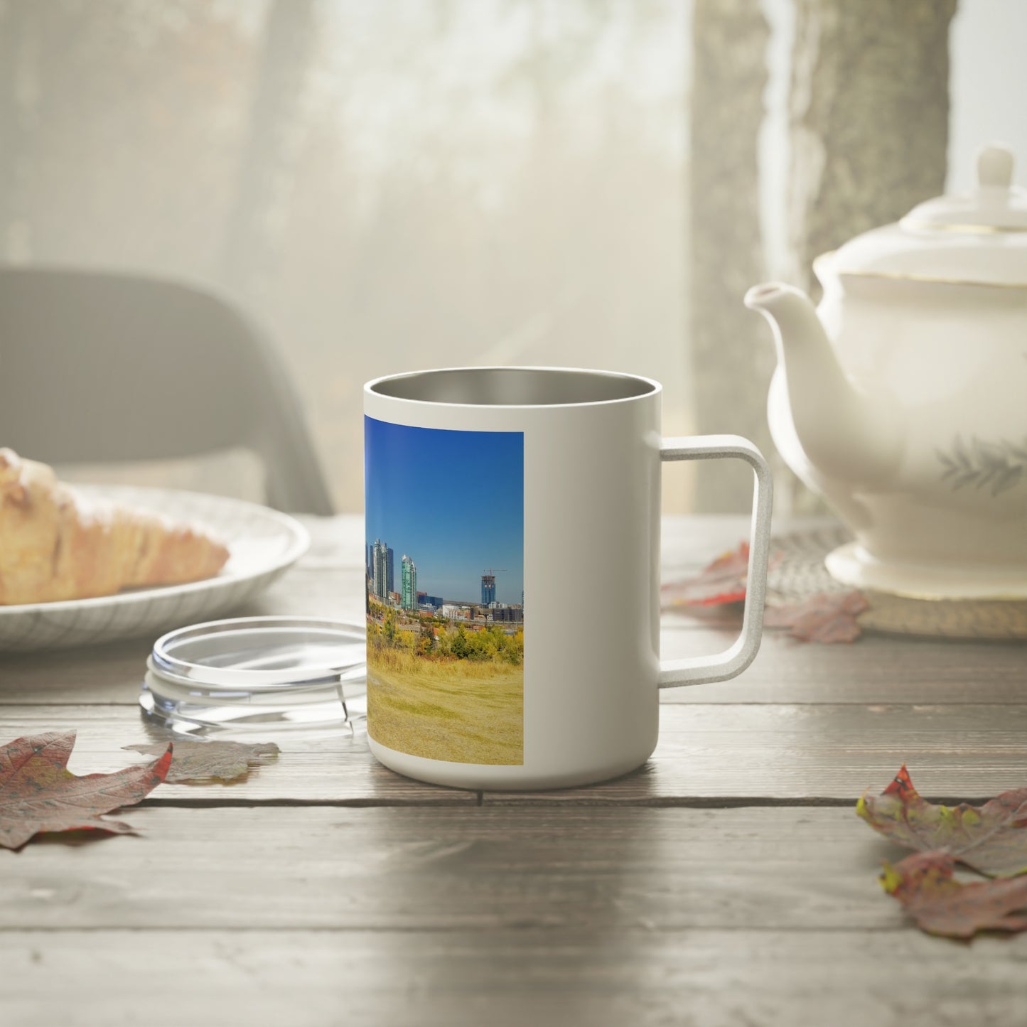 Insulated Coffee Mug, 10oz - Downtown Calgary Scotsman's Hill Fall Colours