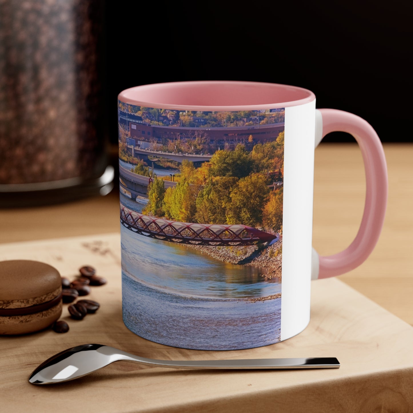 Accent Coffee Mug, 11oz - Peace Bridge McHugh Bluff Fall