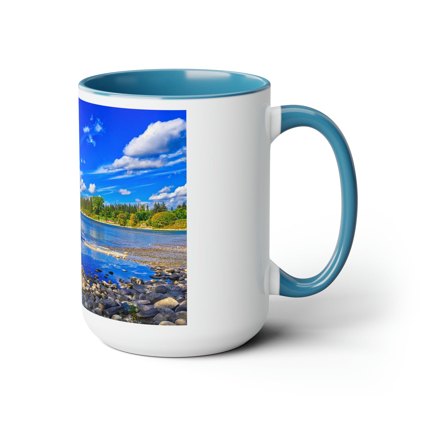 Accent Coffee Mugs, 15oz - Bow River Bowness Park Fall HDR