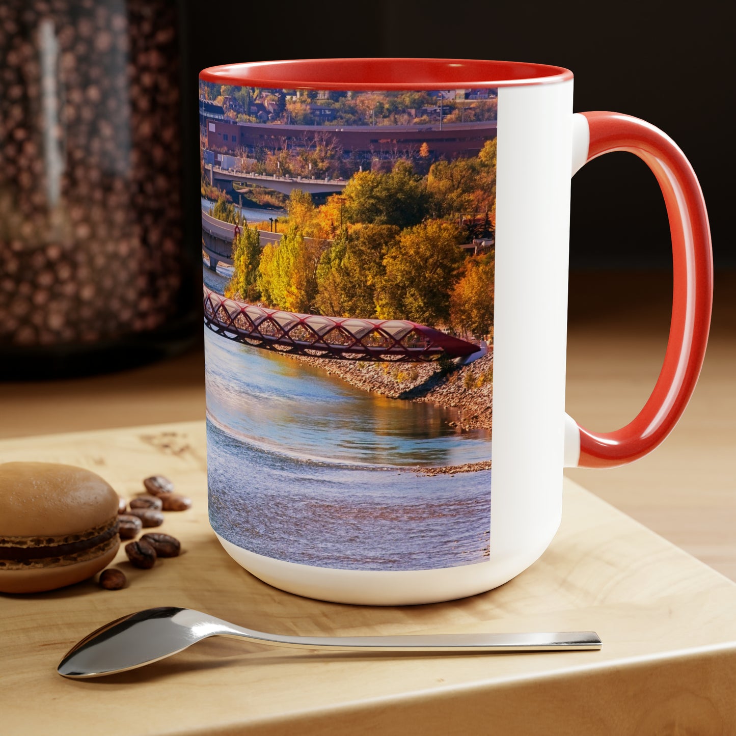 Accent Coffee Mugs, 15oz - Peace Bridge McHugh Bluff Fall