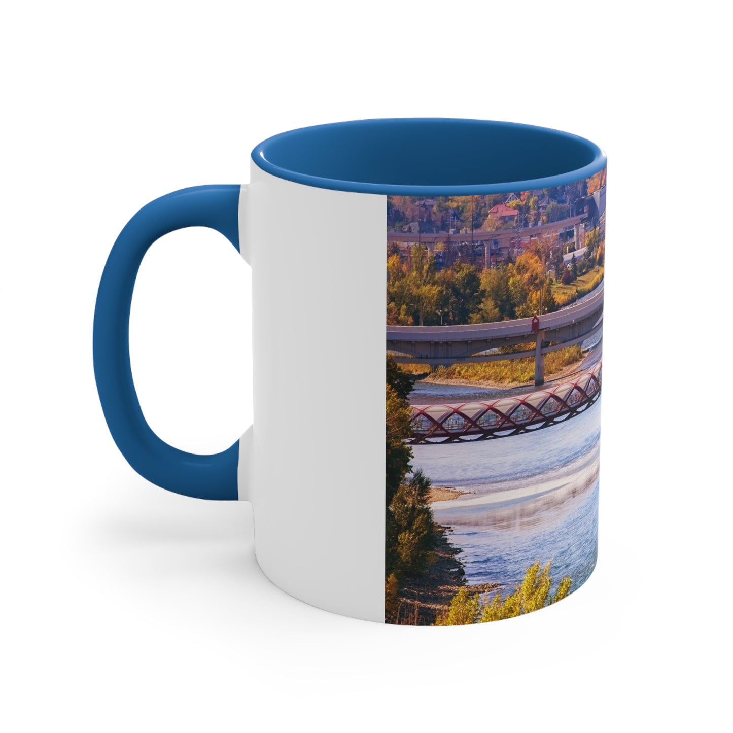 Accent Coffee Mug, 11oz - Peace Bridge McHugh Bluff Fall