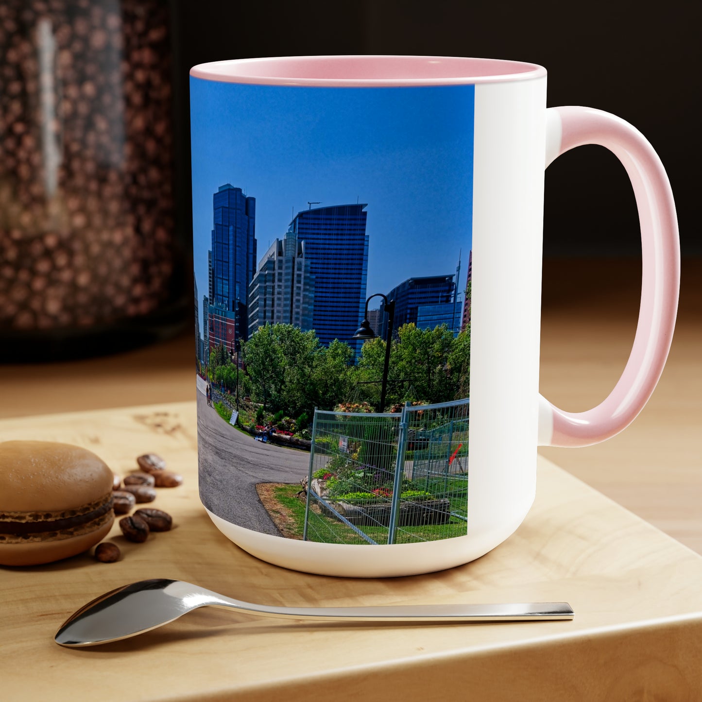 Accent Coffee Mugs, 15oz - Downtown Calgary Prince's Island Park HDR