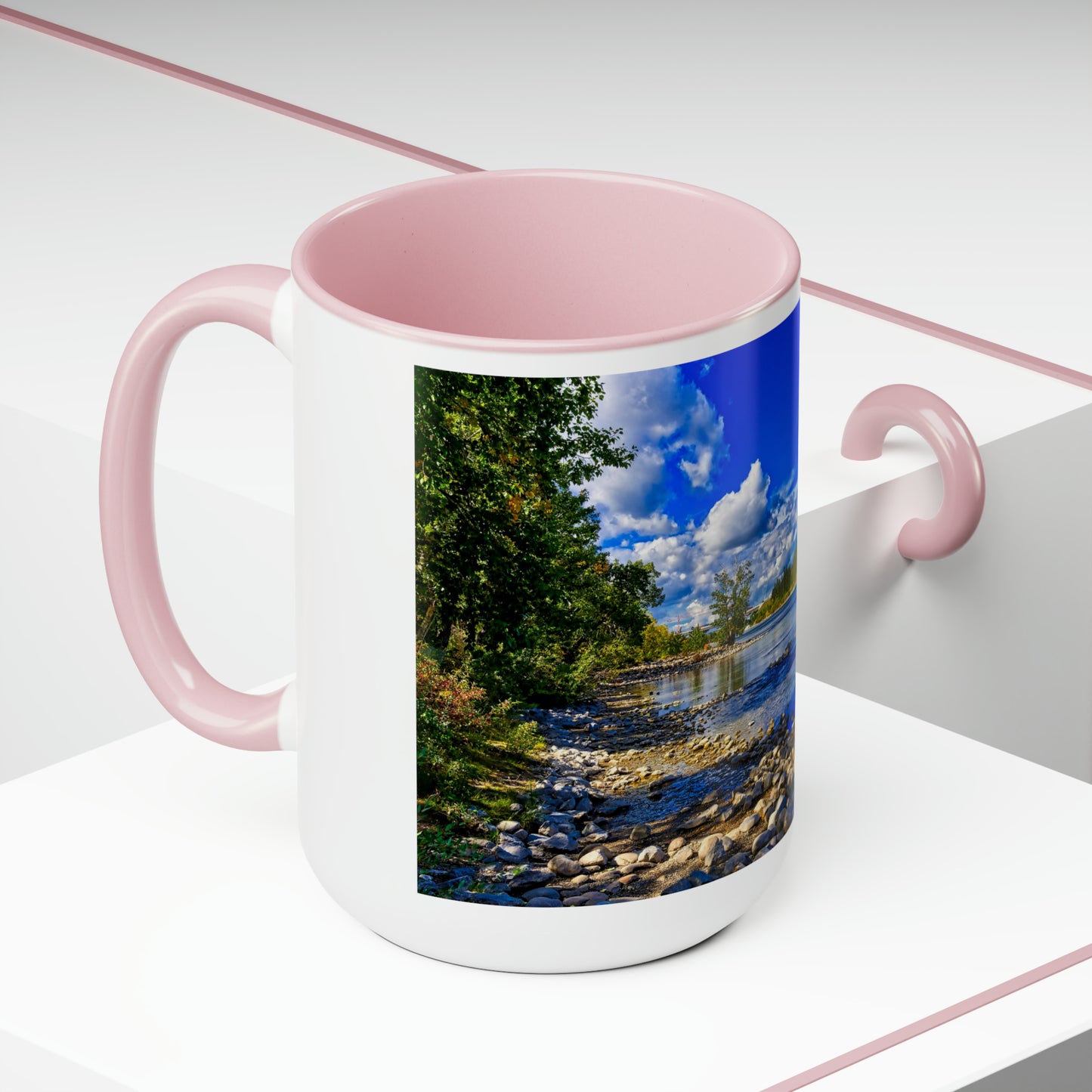 Accent Coffee Mugs, 15oz - Bow River Bowness Park Fall HDR