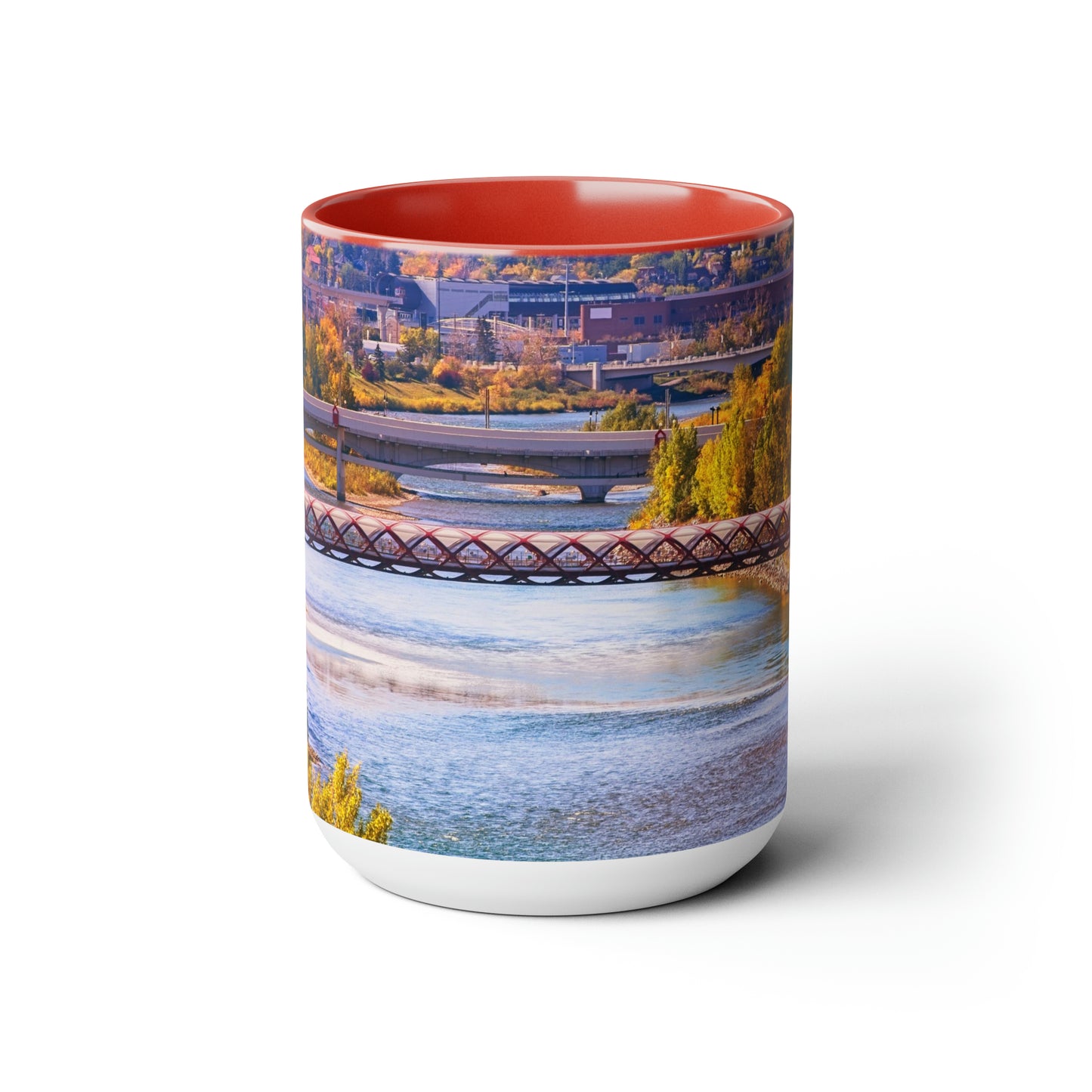 Accent Coffee Mugs, 15oz - Peace Bridge McHugh Bluff Fall