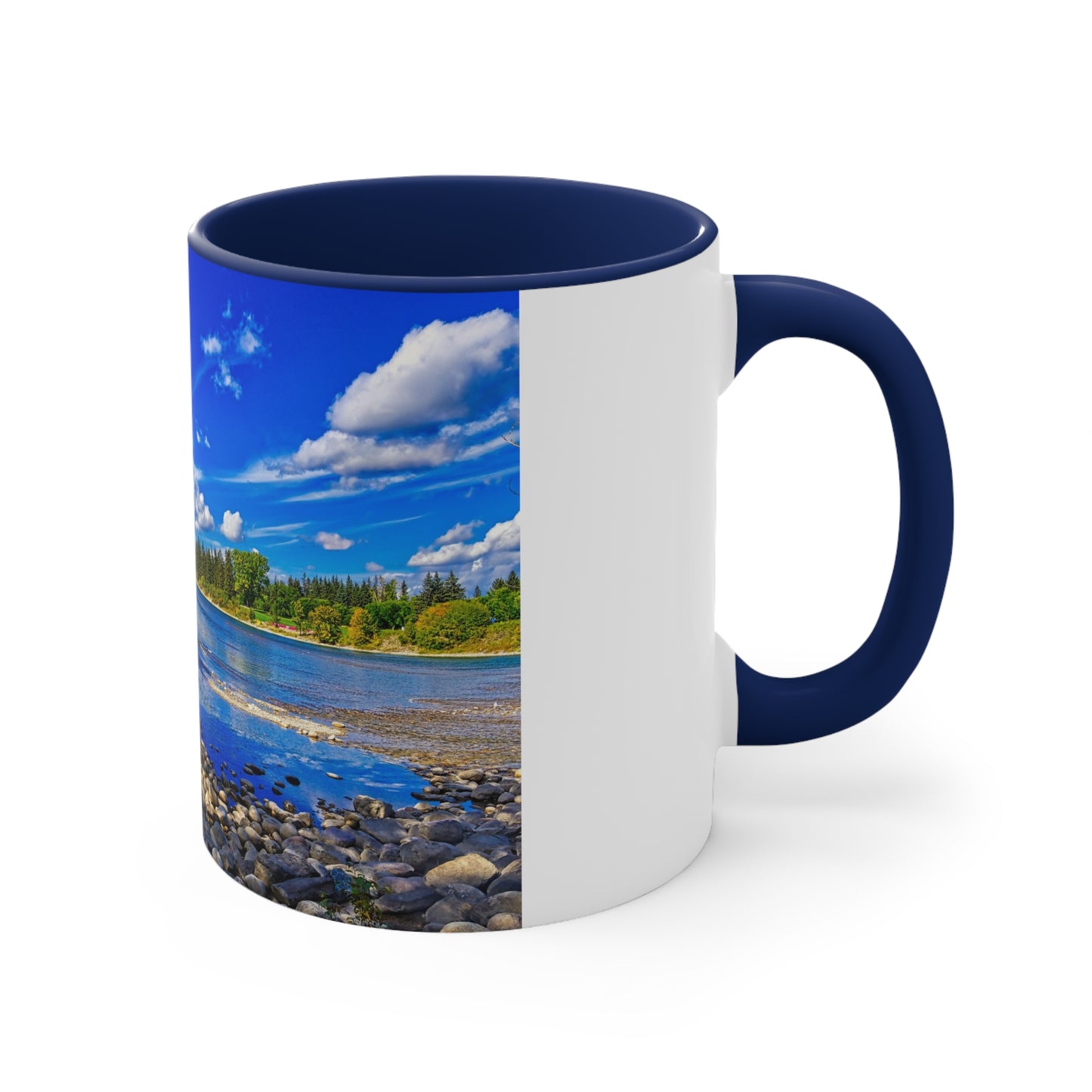 Accent Coffee Mug, 11oz - Bow River Bowness Park Fall HDR