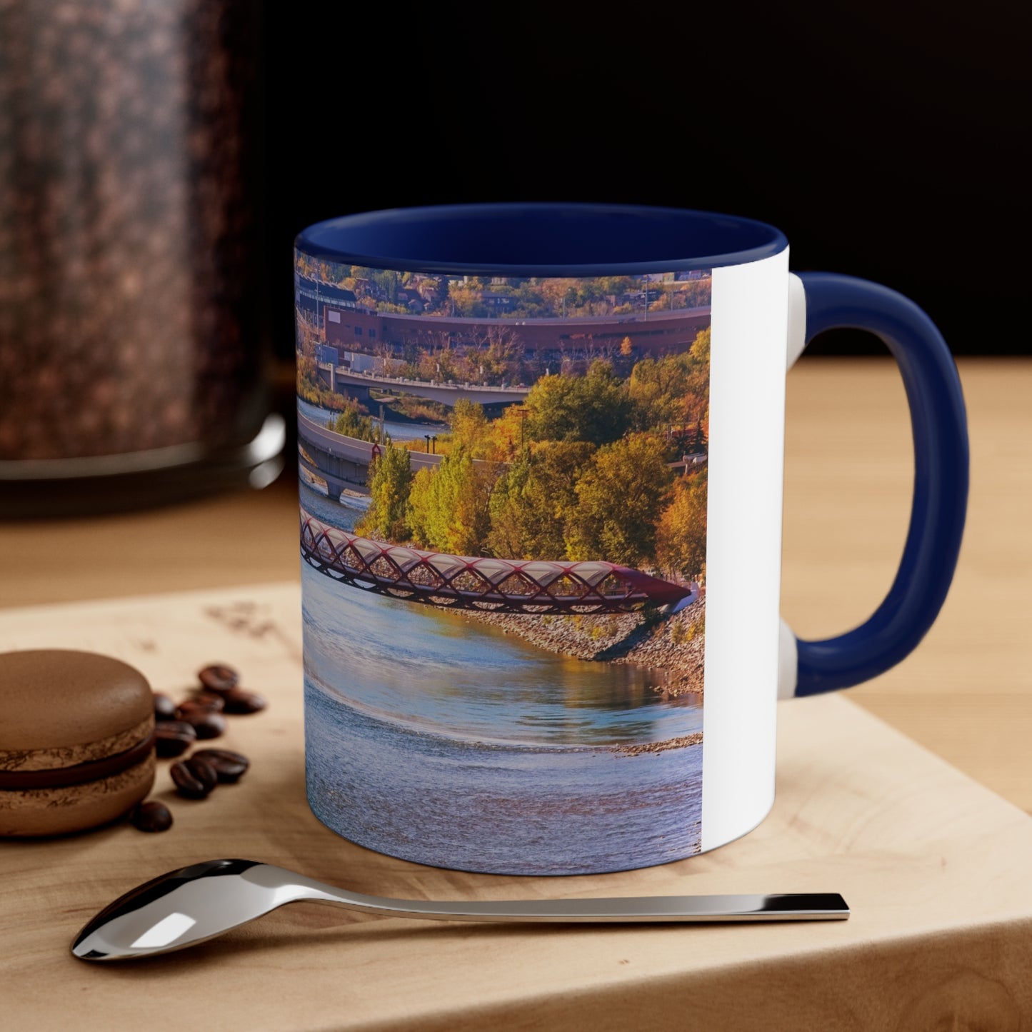 Accent Coffee Mug, 11oz - Peace Bridge McHugh Bluff Fall