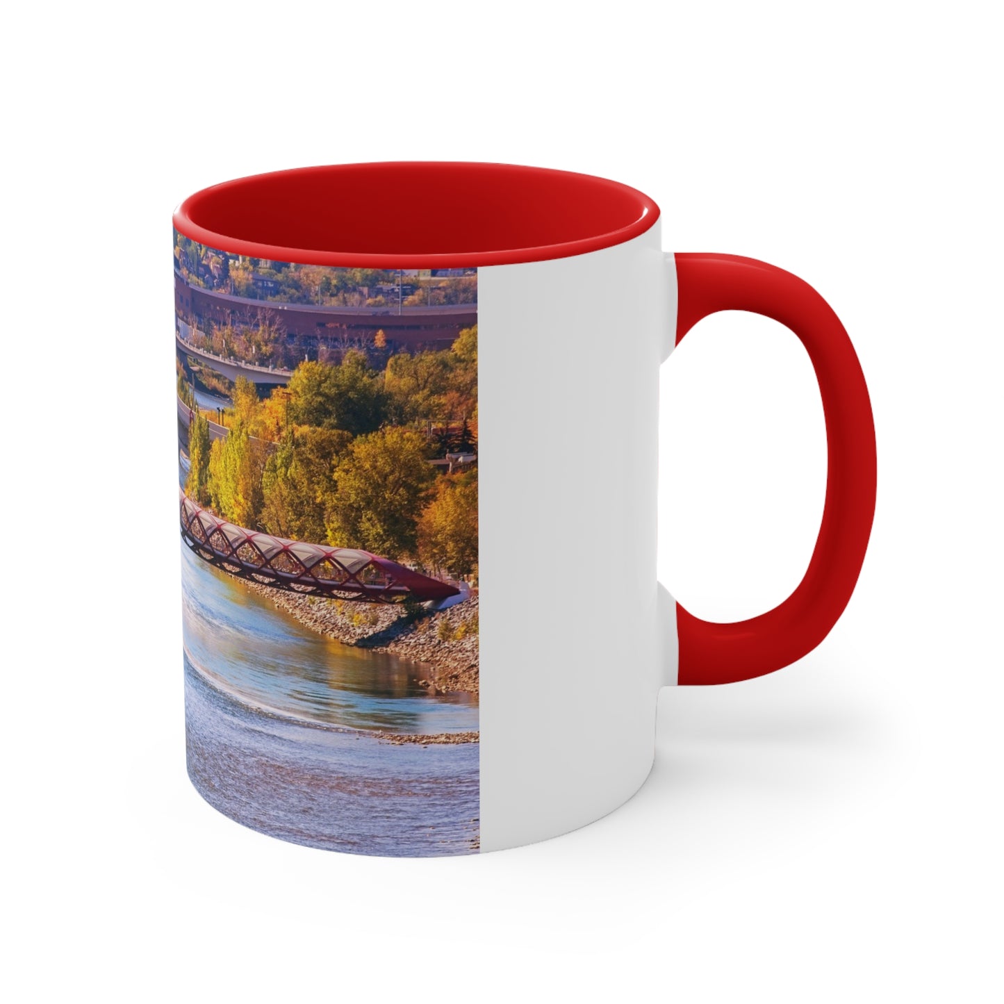 Accent Coffee Mug, 11oz - Peace Bridge McHugh Bluff Fall