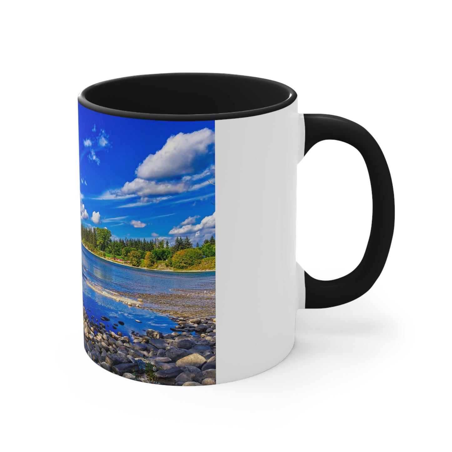 Accent Coffee Mug, 11oz - Bow River Bowness Park Fall HDR