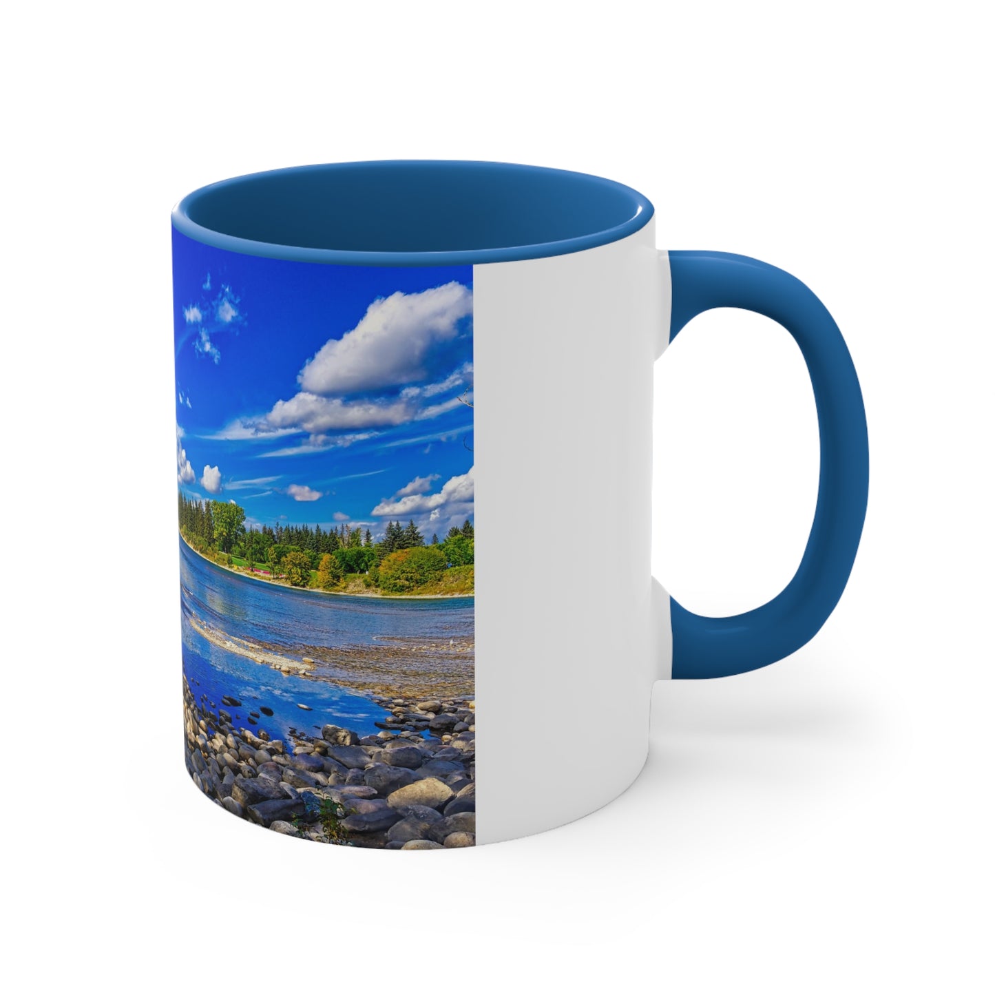 Accent Coffee Mug, 11oz - Bow River Bowness Park Fall HDR