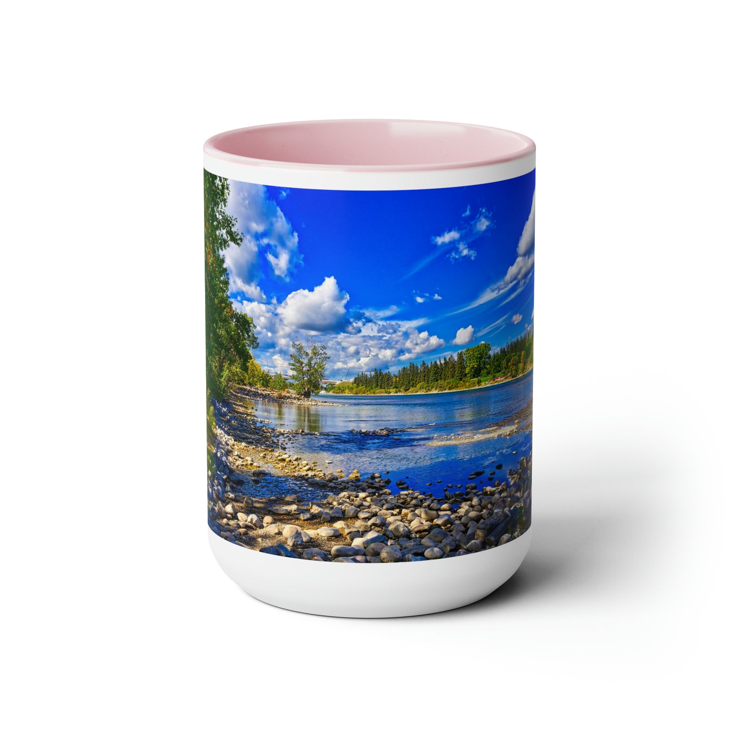 Accent Coffee Mugs, 15oz - Bow River Bowness Park Fall HDR