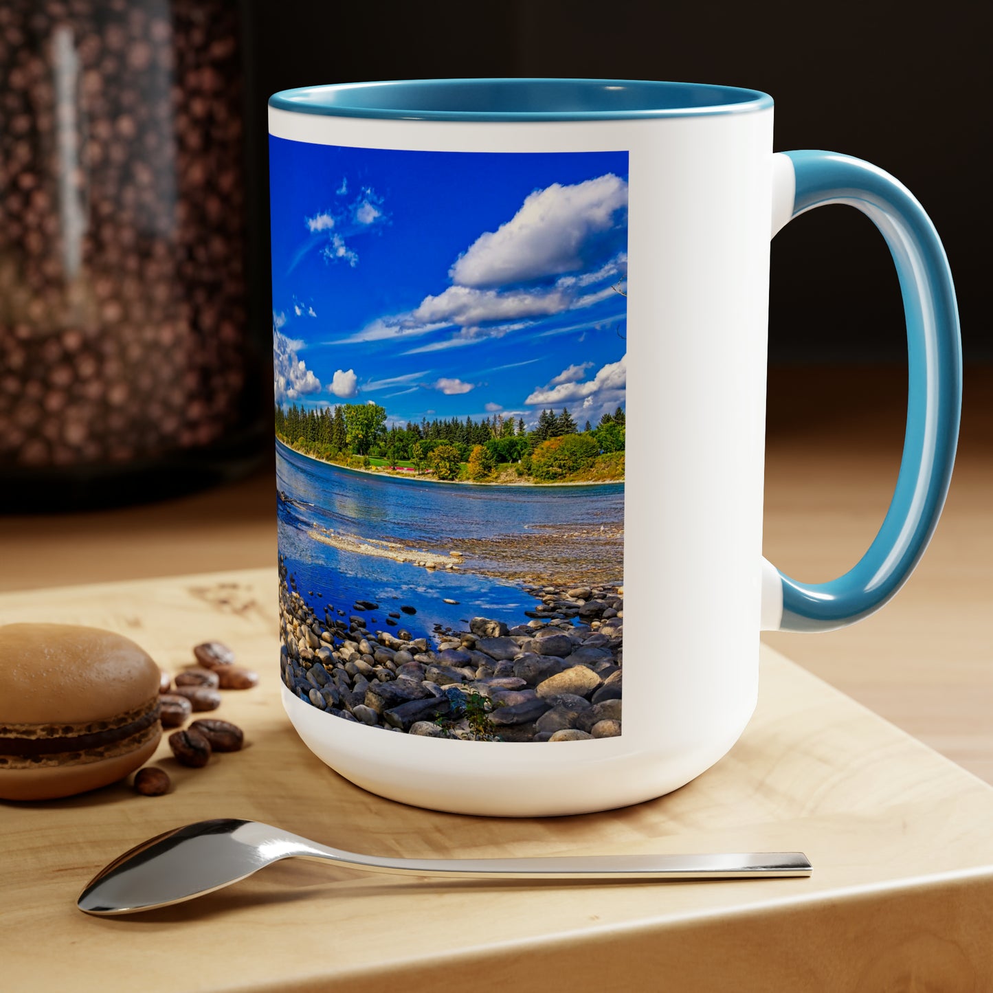 Accent Coffee Mugs, 15oz - Bow River Bowness Park Fall HDR