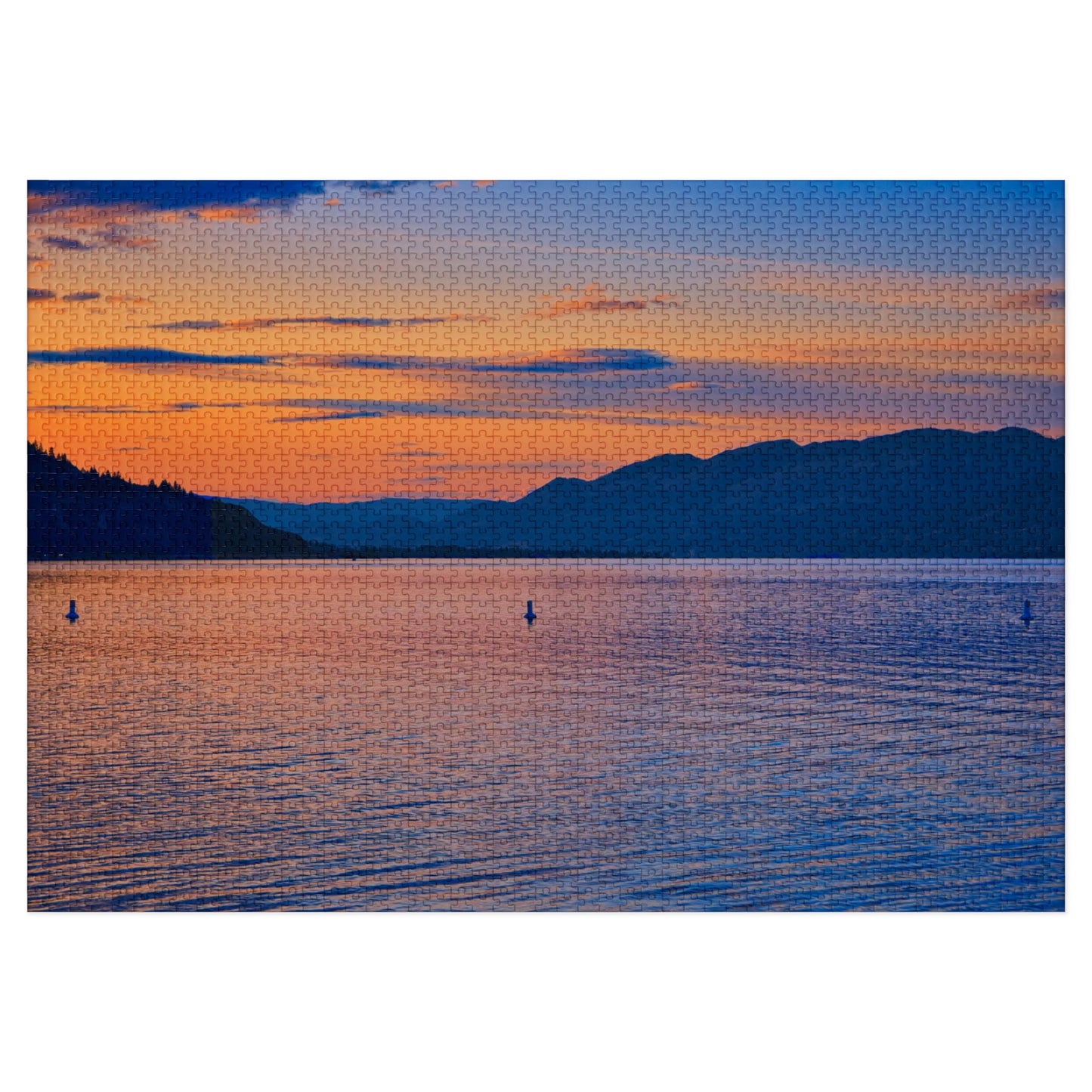 Jigsaw Puzzle (30, 110, 252, 500,1000-Piece) - Penticton Okanagan Lake Sunset