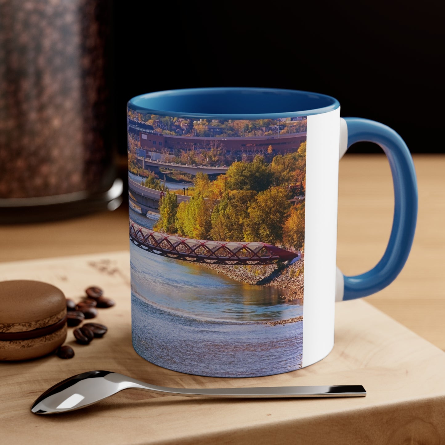 Accent Coffee Mug, 11oz - Peace Bridge McHugh Bluff Fall