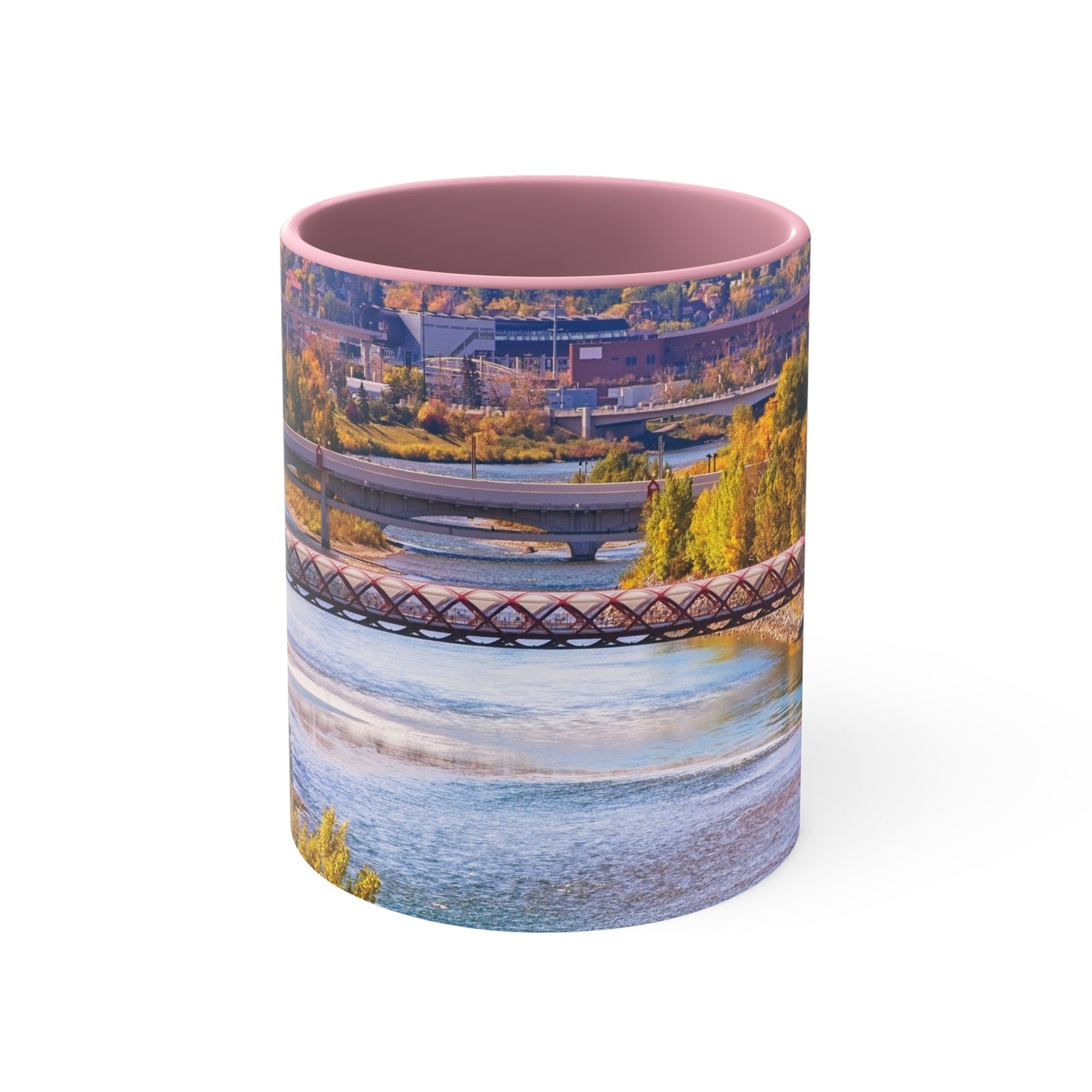 Accent Coffee Mug, 11oz - Peace Bridge McHugh Bluff Fall