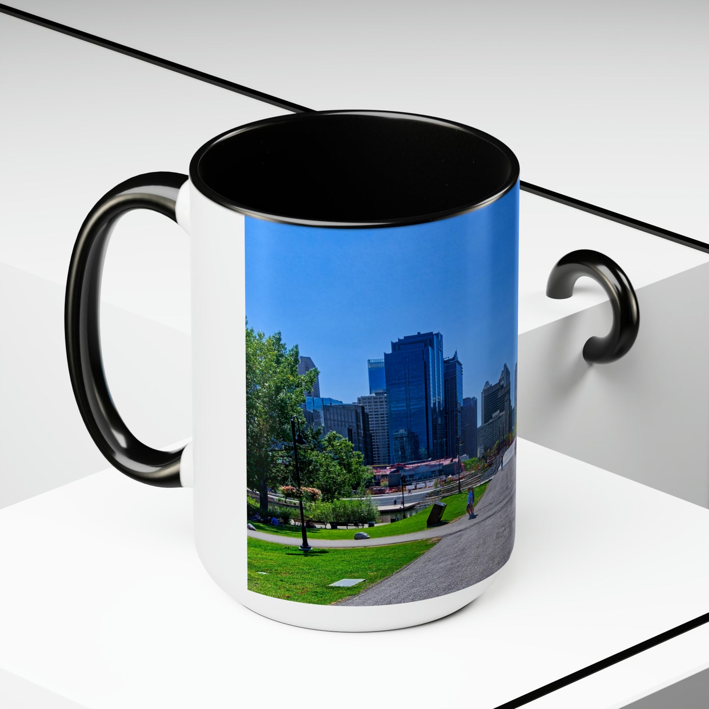 Accent Coffee Mugs, 15oz - Downtown Calgary Prince's Island Park HDR