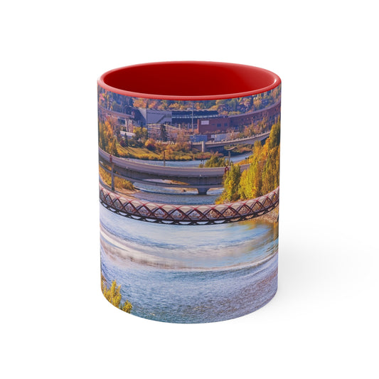 Accent Coffee Mug, 11oz - Peace Bridge McHugh Bluff Fall