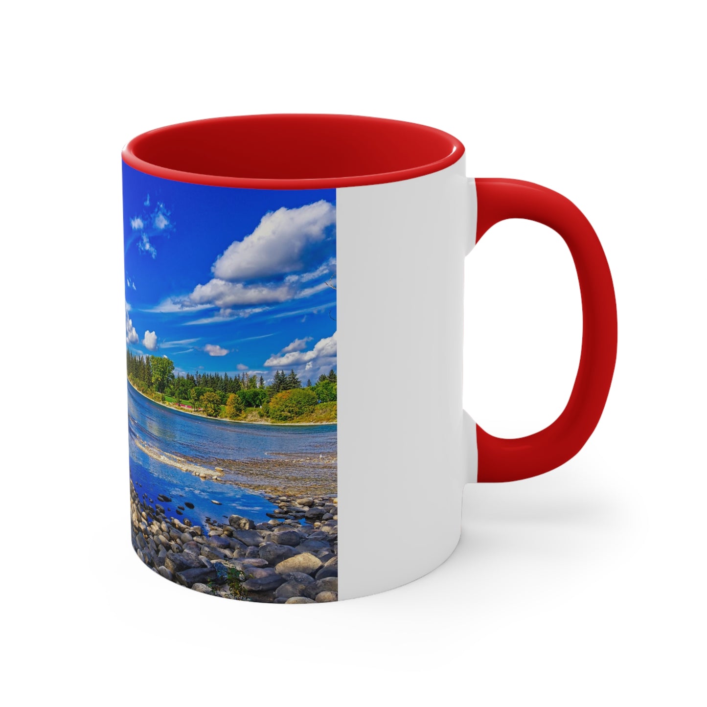 Accent Coffee Mug, 11oz - Bow River Bowness Park Fall HDR