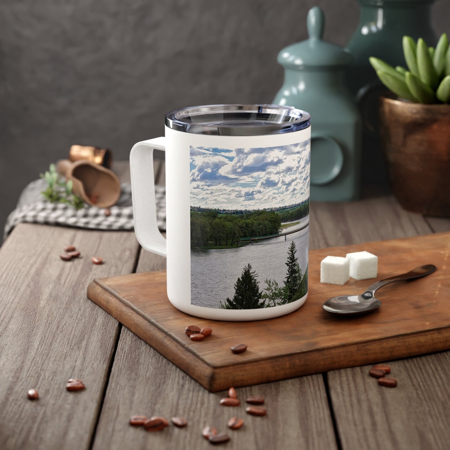 Insulated Coffee Mug, 10oz - Bow River Fish Creek Park Mallard Point