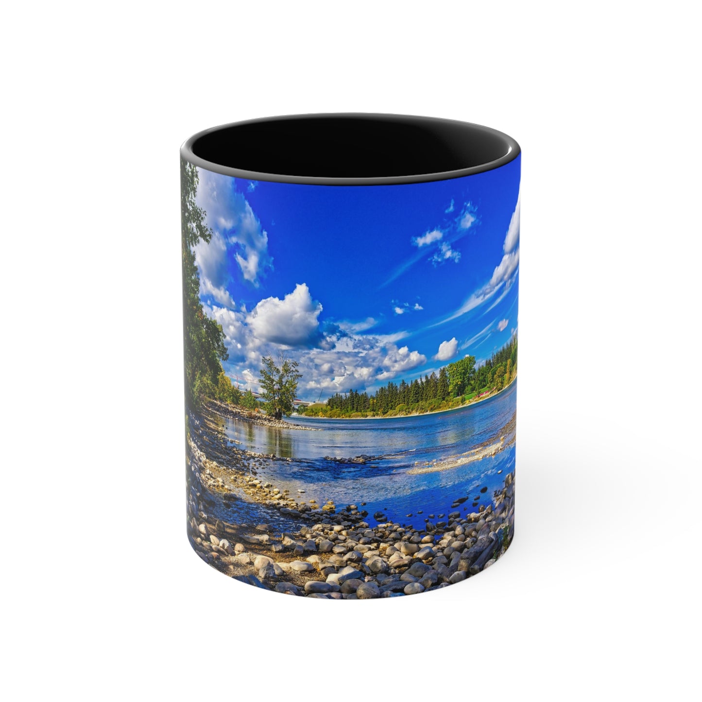 Accent Coffee Mug, 11oz - Bow River Bowness Park Fall HDR